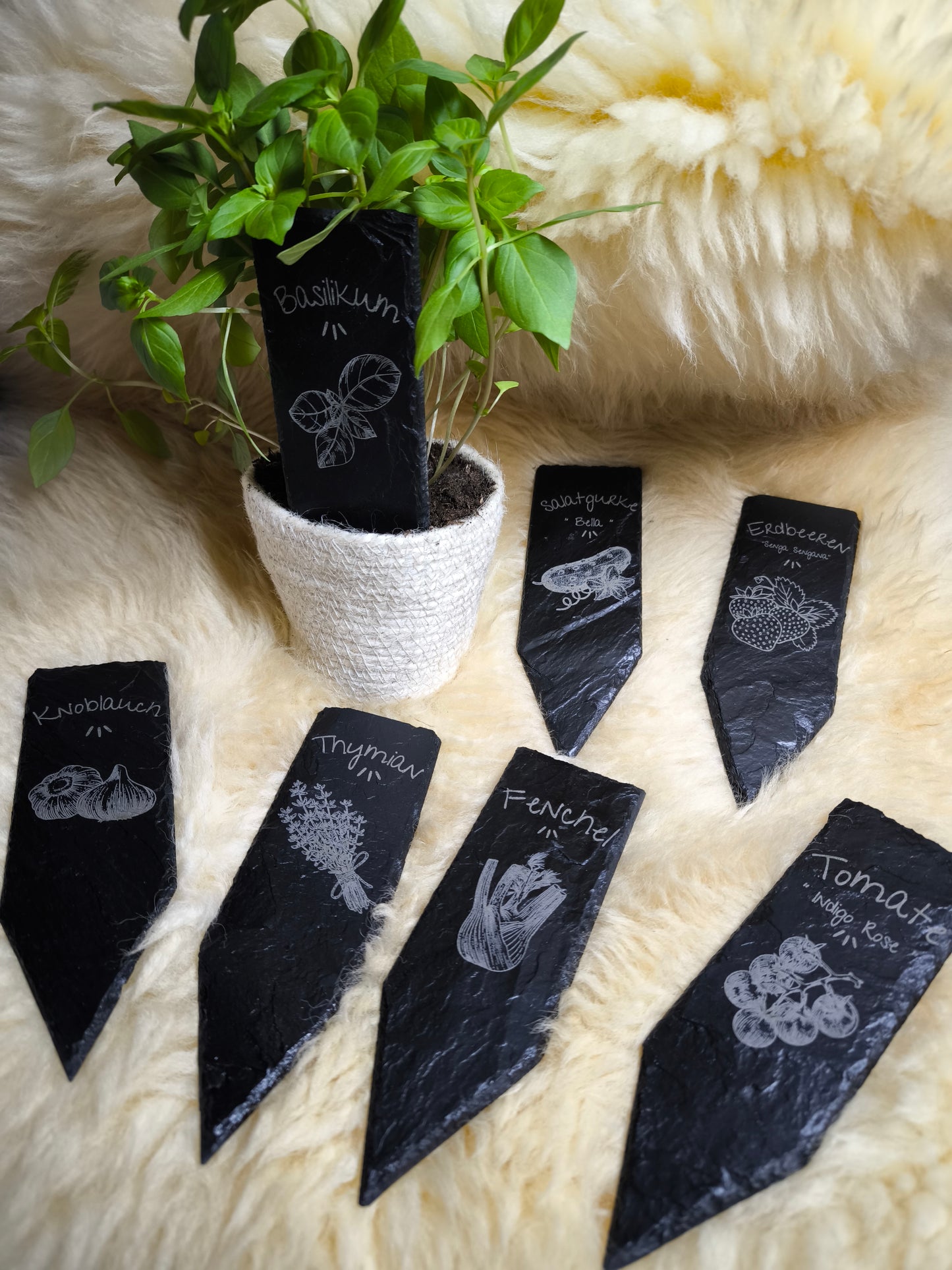 Gartenstecker aus Schiefer