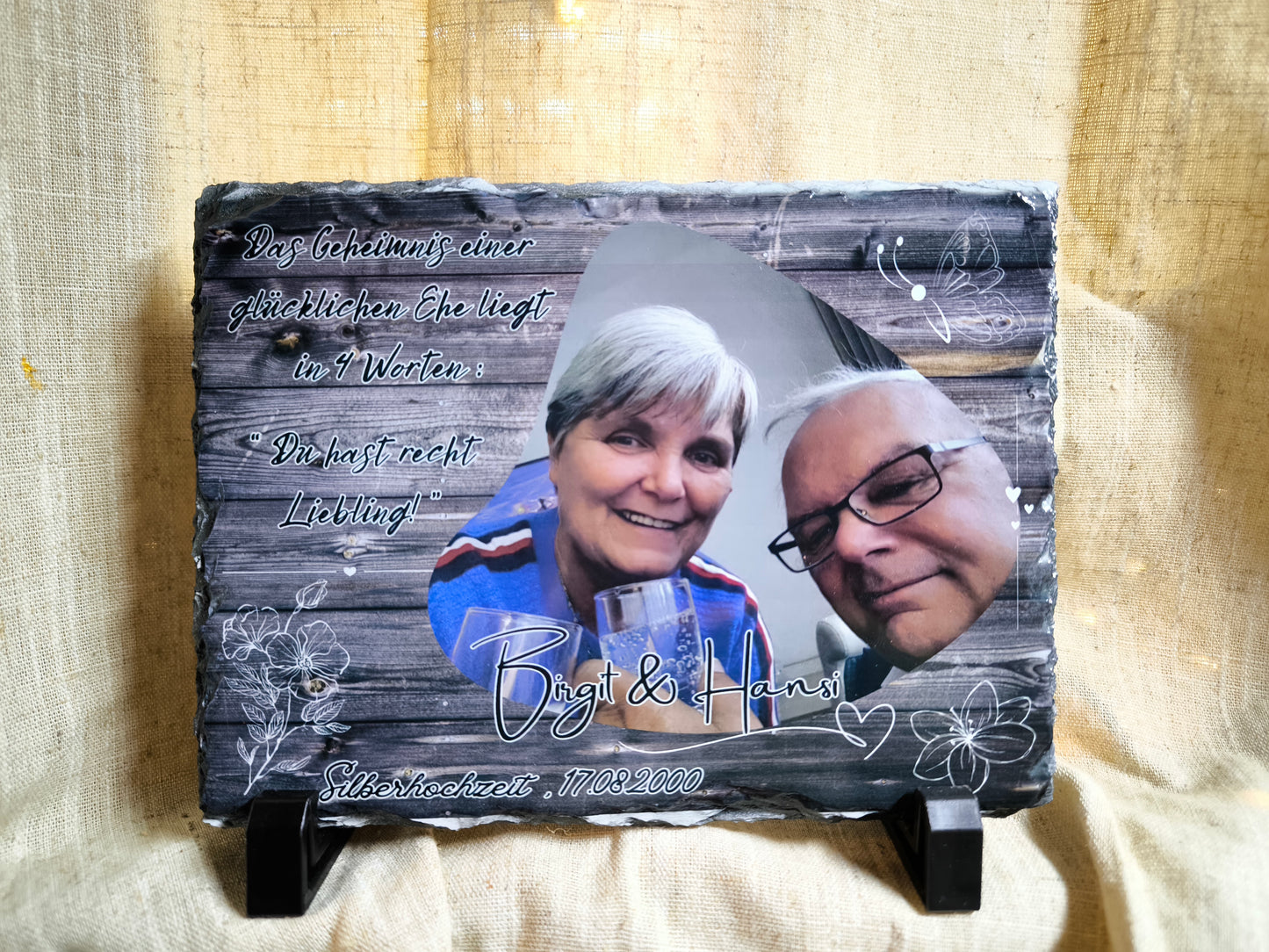 Schiefertafel mit Fotodruck