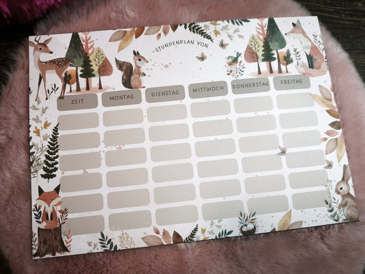 Stundenplan für Kinder