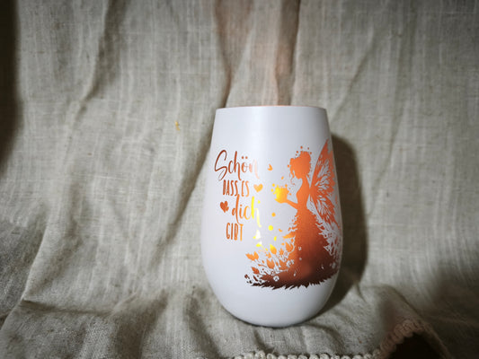 Windlicht " schön, dass du da bist "